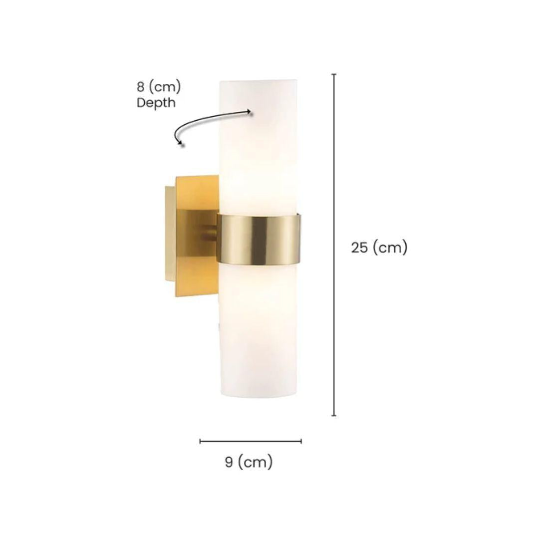Provincial Collection Wall Sconce - Frosted Glass - Brass Finish - H:25cm