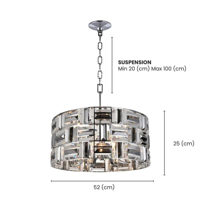 Aurora - NewYork Pendant Chandelier - Width: 52cm - Chrome