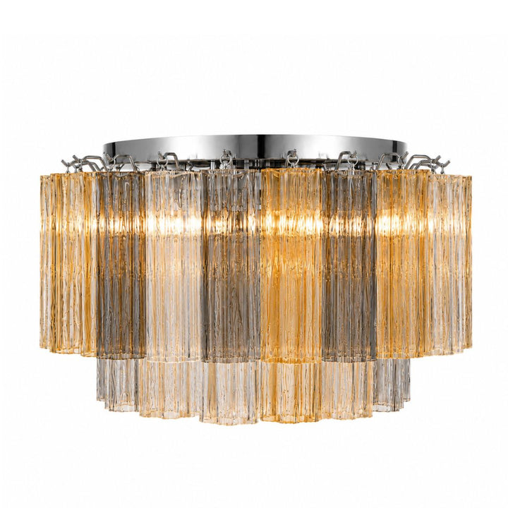 Odelle Collection - Flush Mount Chandelier - Autumn & Chrome - W:56cm