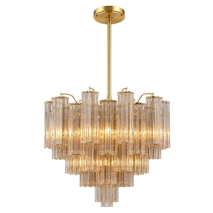 Odelle Collection - Ring Chandelier - Amber & Satin Brass - W:45cm