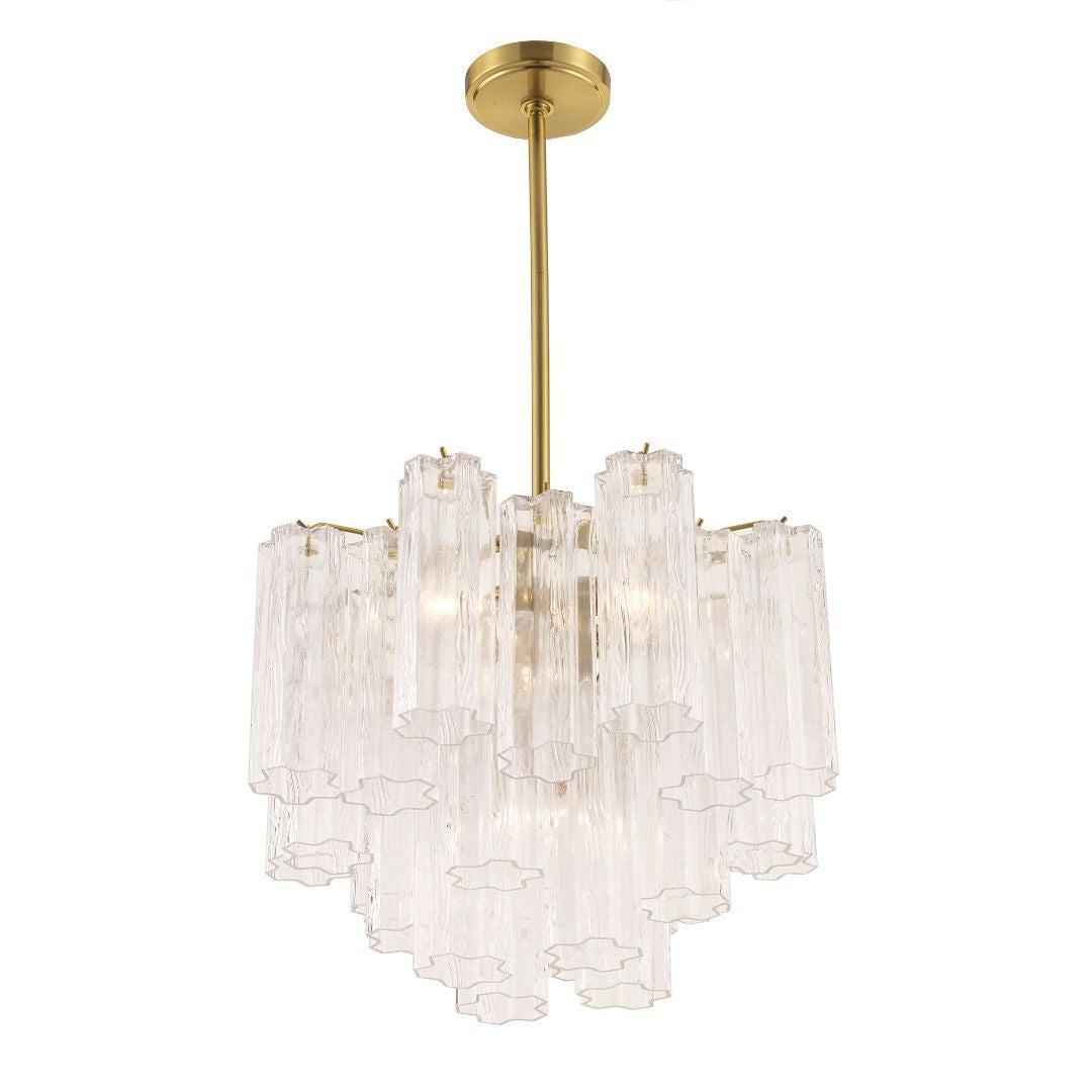 Odelle Collection - Ring Chandelier - Clear & Satin Brass - W:45cm