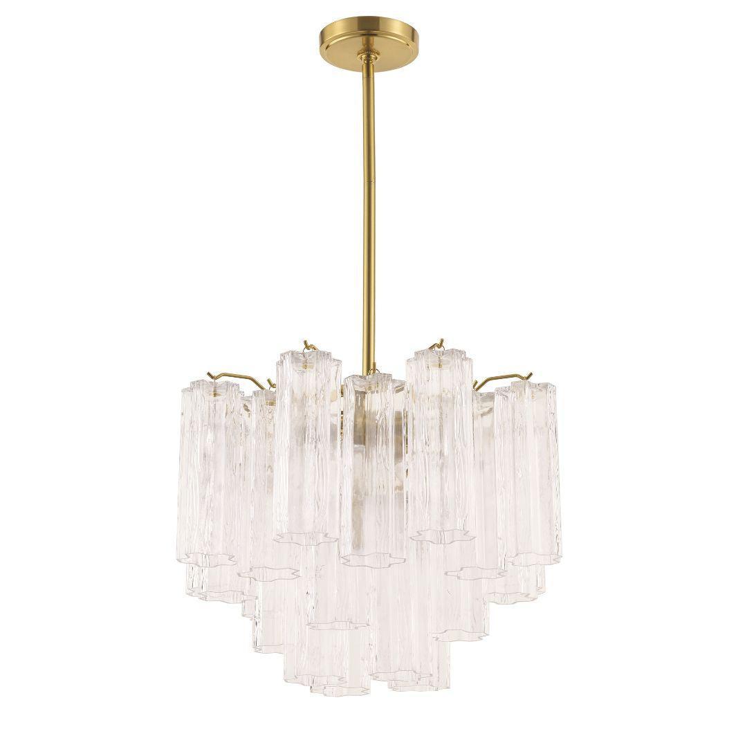 Odelle Collection - Ring Chandelier - Clear & Satin Brass - W:45cm