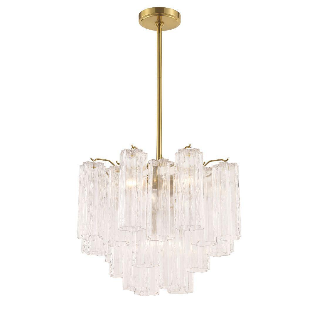 Odelle Collection - Ring Chandelier - Clear & Satin Brass - W:45cm