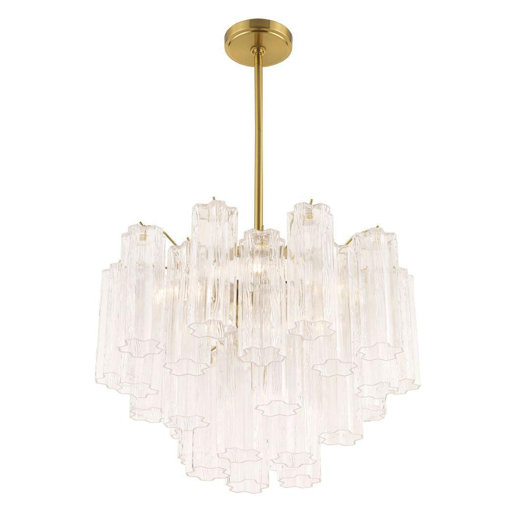 Odelle Collection - Ring Chandelier - Clear & Satin Brass - W:50cm