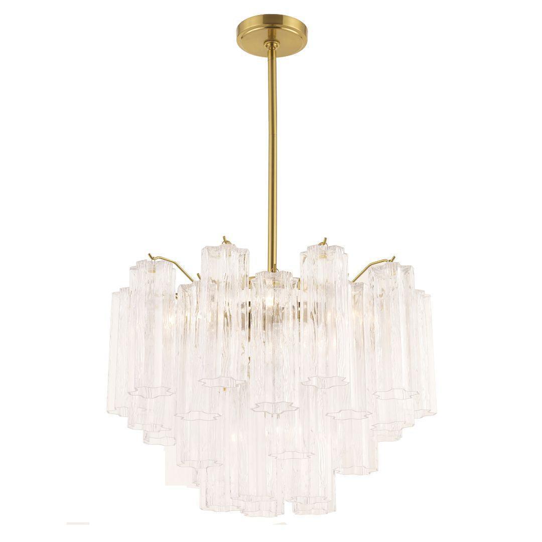 Odelle Collection - Ring Chandelier - Clear & Satin Brass - W:50cm