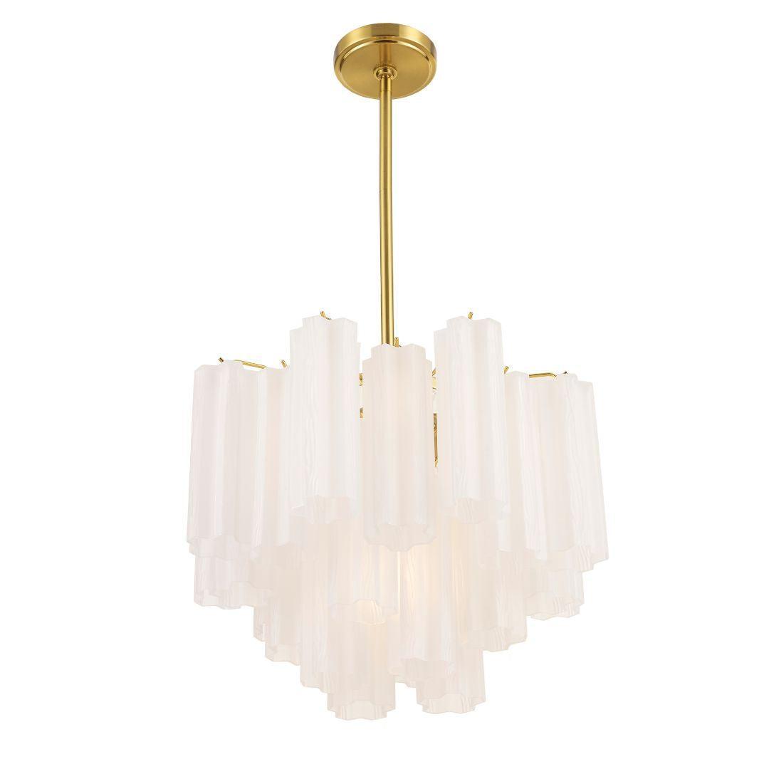 Odelle Collection - Ring Chandelier - White & Satin Brass - W:45cm