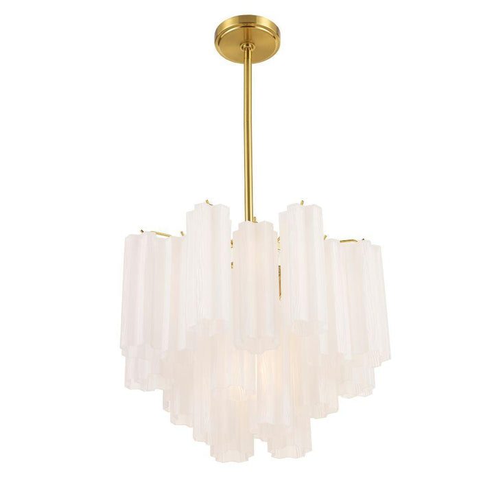 Odelle Collection - Ring Chandelier - White & Satin Brass - W:45cm