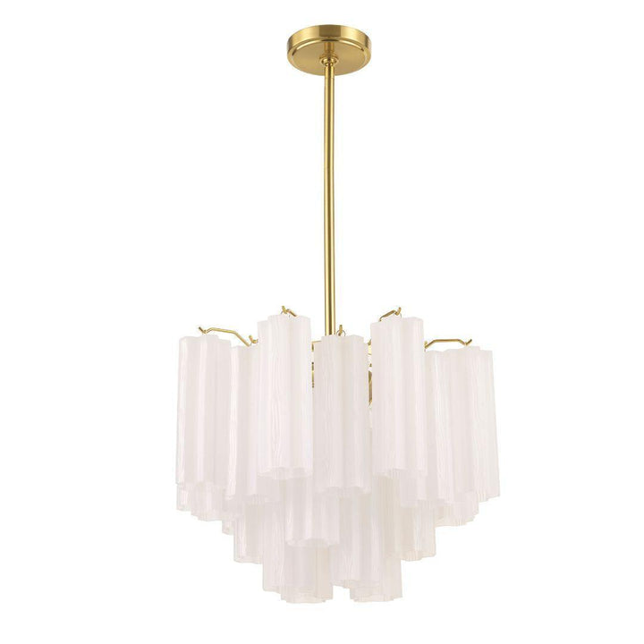 Odelle Collection - Ring Chandelier - White & Satin Brass - W:45cm