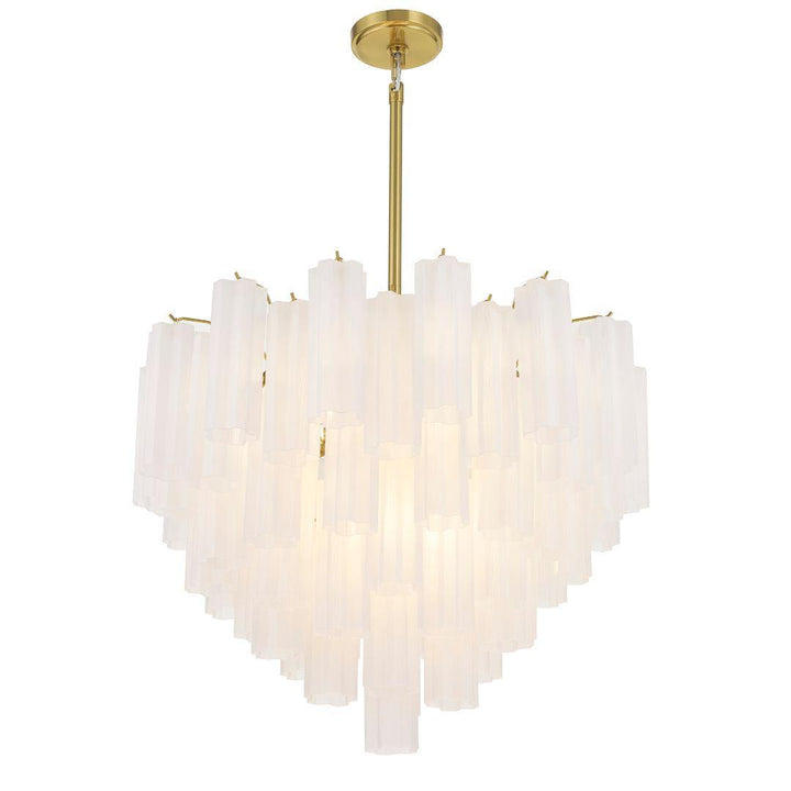 Odelle Collection - Ring Chandelier - White & Satin Brass - W:68cm