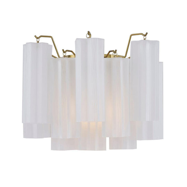 Odelle Collection - Wall Sconce Light - White & Satin Brass - W:36cm