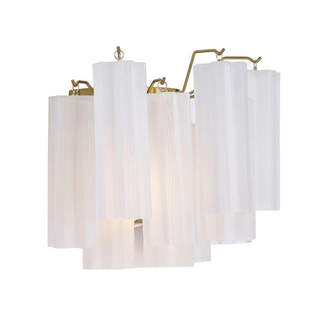 Odelle Collection - Wall Sconce Light - White & Satin Brass - W:36cm