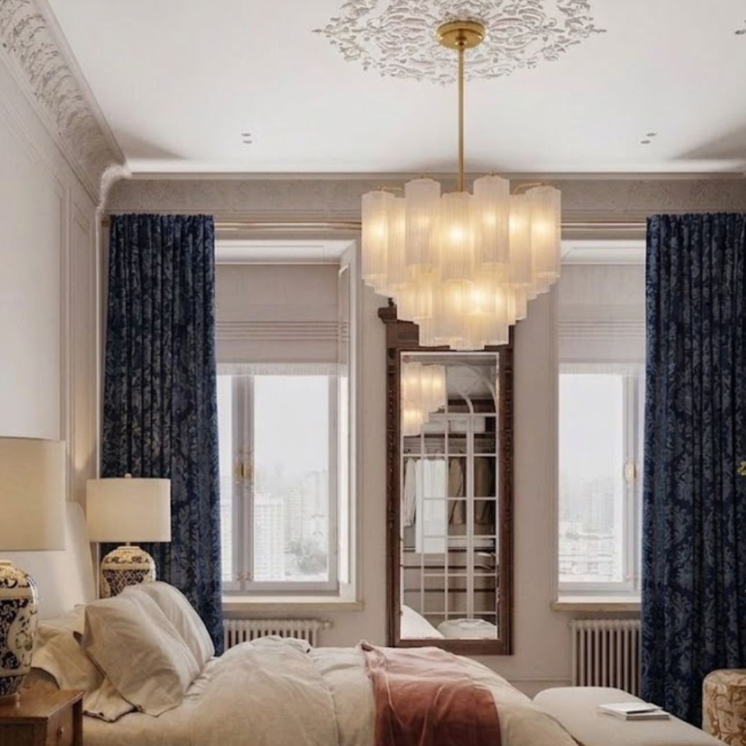 Odelle Collection - Ring Chandelier - White & Satin Brass - W:50cm