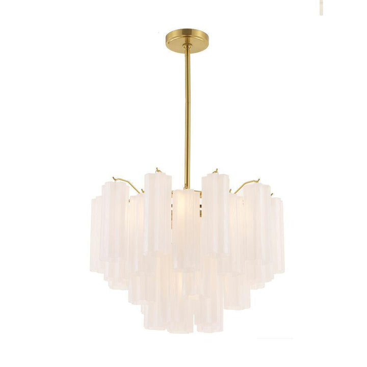 Odelle Collection - Ring Chandelier - White & Satin Brass - W:50cm