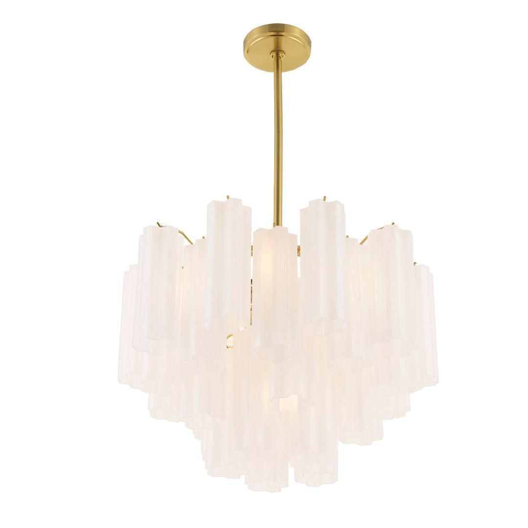 Odelle Collection - Ring Chandelier - White & Satin Brass - W:50cm