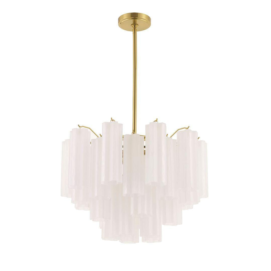 Odelle Collection - Ring Chandelier - White & Satin Brass - W:50cm