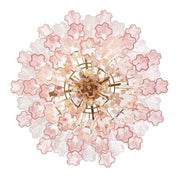 Odelle Collection - Ring Chandelier - Pink & Brass - W:68cm