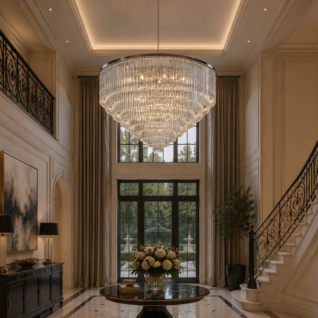 Odeon (Oasis) Chandelier- Large 9 Layer - Clear Finish - W:130cm