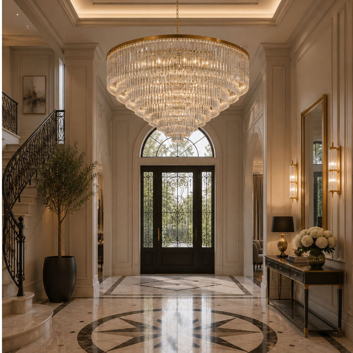 Odeon (Oasis) Chandelier- Large 9 Layer - Gold Finish - W:130cm