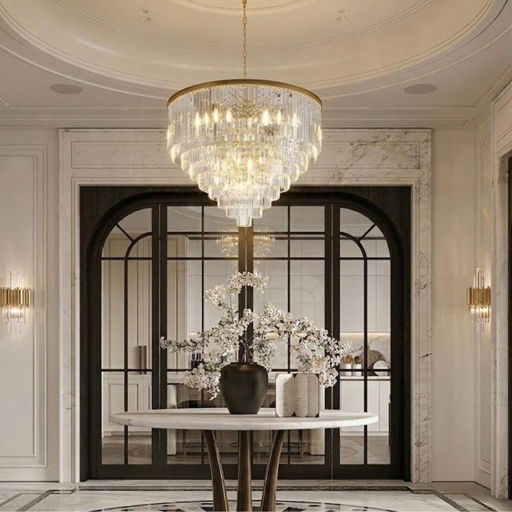 Odeon (Oasis) Chandelier- Large 9 Layer - Gold Finish - W:130cm