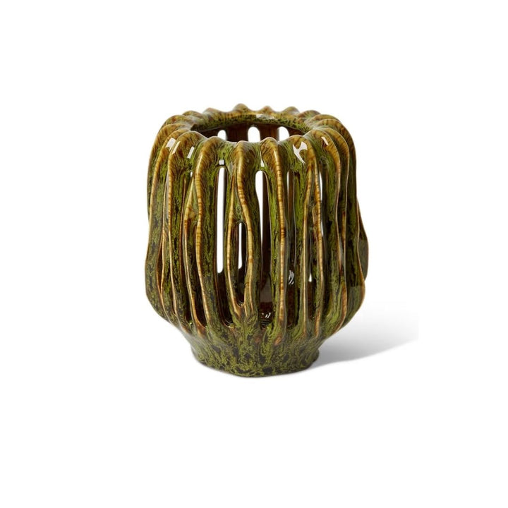 Onyeka Tall Candle Holder Green