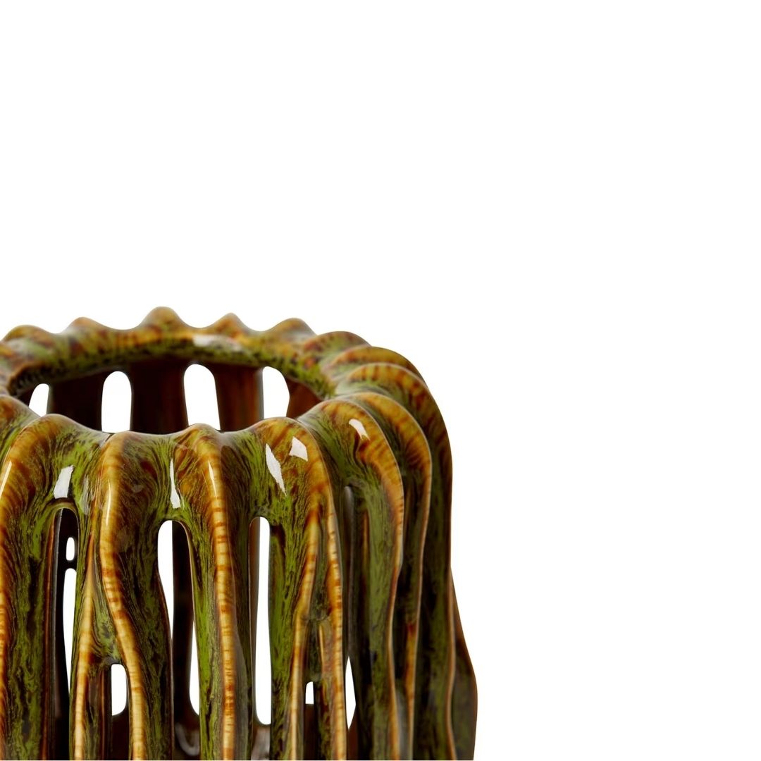 Onyeka Tall Candle Holder Green
