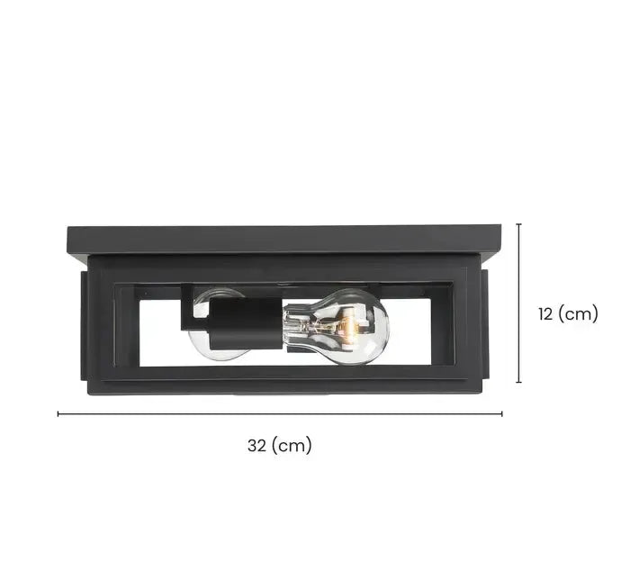 Capsule Collection - Flush Mount Chandelier - Matte Black - W:32cm