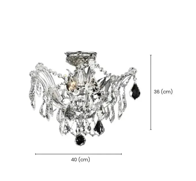 Maria Theresa Flush Mount Chandelier - Chrome Finish - W:40cm