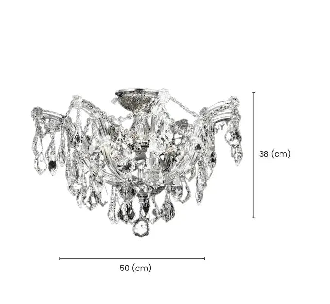 Maria Theresa Flush Mount Chandelier - Chrome Finish - W:50cm