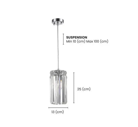 Modular Single Light Pendant – Round 25cm – Chrome Pendant Light