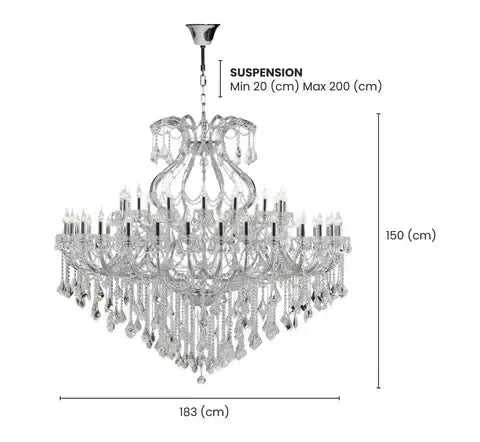 Maria Theresa Crystal Chandelier 48 Light- CHROME