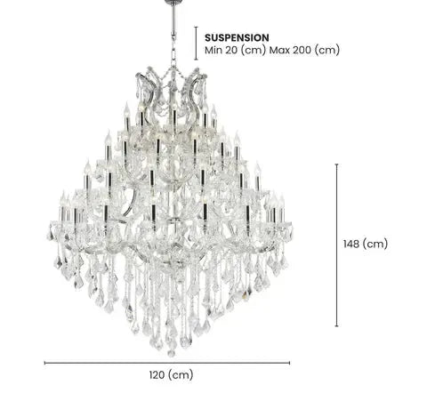 Maria Theresa Crystal Chandelier Grande 48 Light - CHROME