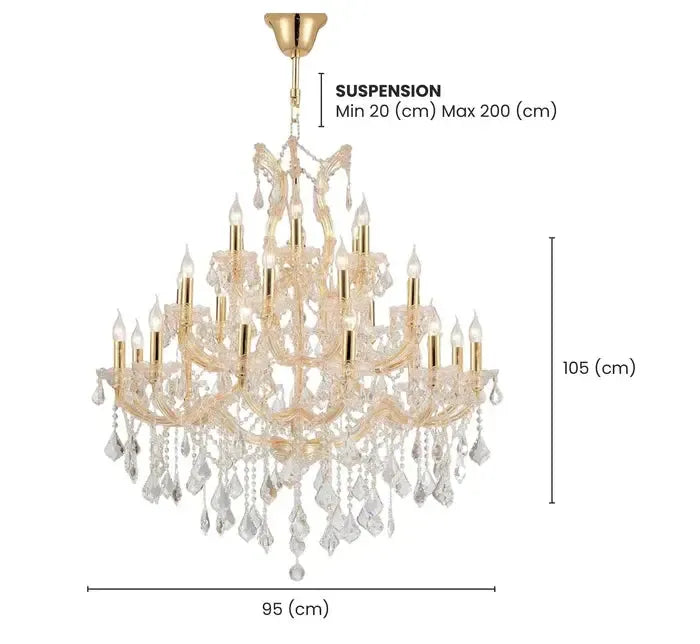 Maria Theresa Crystal Chandelier Grande 28 Light - GOLD