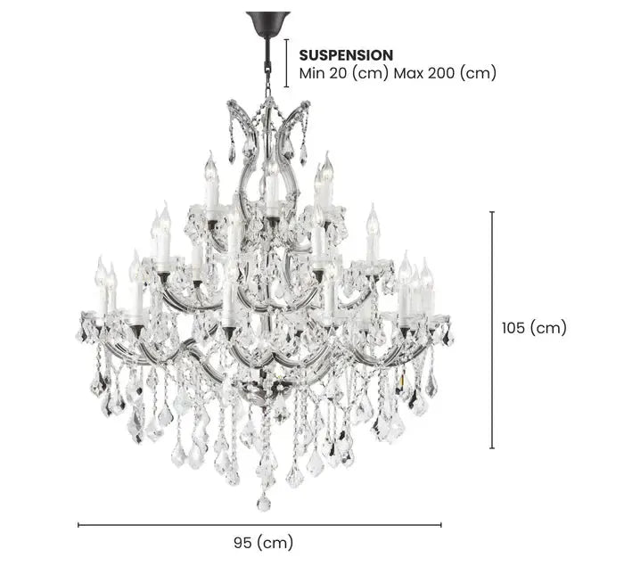 Maria Theresa Crystal Chandelier Grande 28 Light - RUSTIC