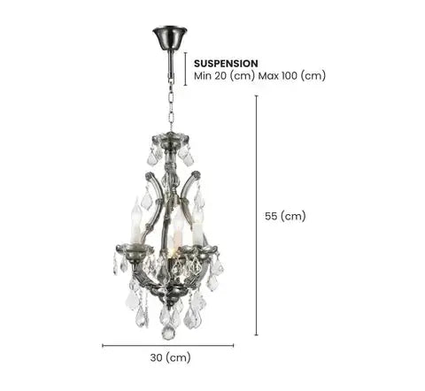 Maria Theresa Basket Crystal Chandelier - SMOKE