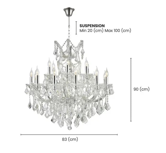 Maria Theresa Crystal Chandelier Grande 19 Light - CHROME