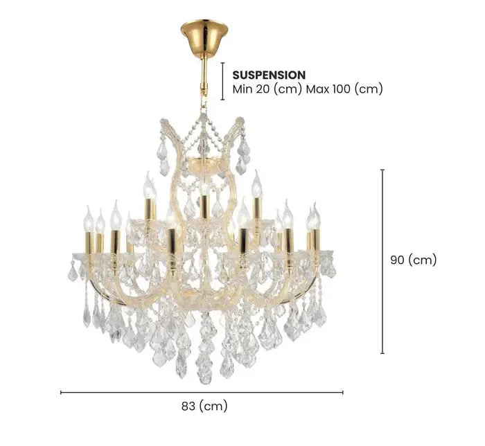 Maria Theresa Crystal Chandelier Grande 19 Light - GOLD