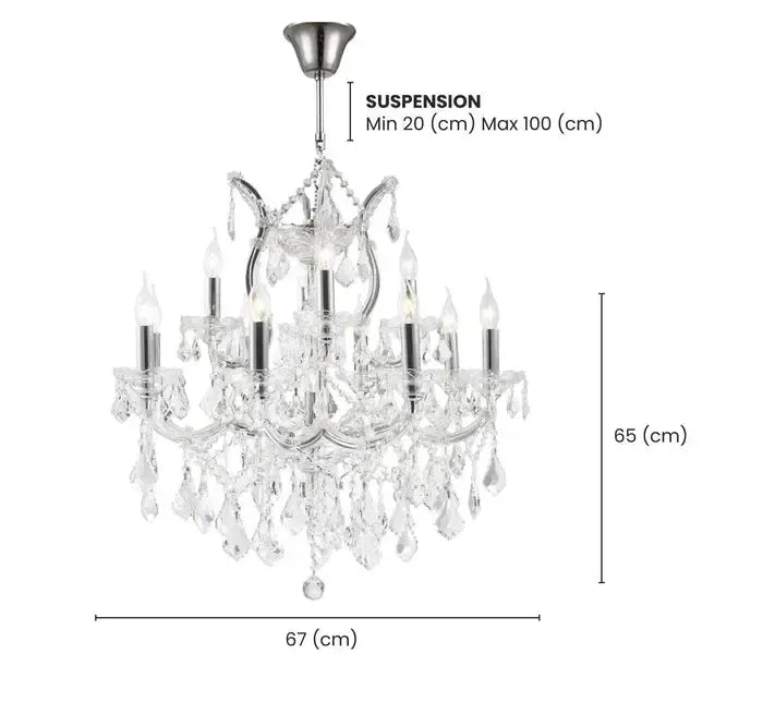 Maria Theresa Crystal Chandelier Grande 13 Light - CHROME