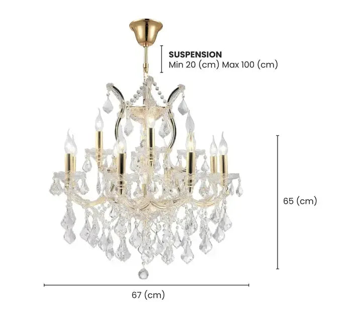 Maria Theresa Crystal Chandelier Grande 13 Light - GOLD