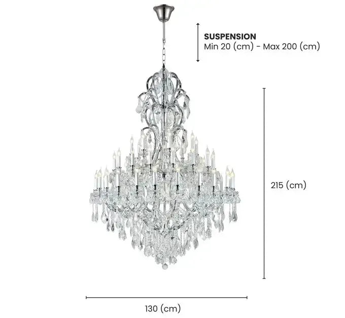 Maria Theresa Crystal Chandelier Royal 48 Light - CHROME