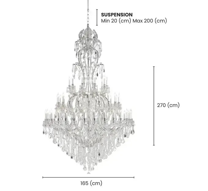 Maria Theresa Crystal Chandelier Royal 60 Light - CHROME