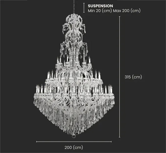 Maria Theresa Crystal Chandelier Royal 72 Light - CHROME