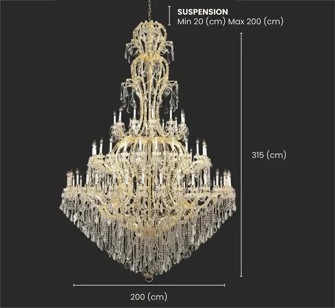 Maria Theresa Crystal Chandelier Royal 72 Light - GOLD