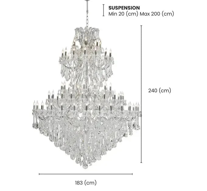 Maria Theresa Crystal Chandelier Grande 84 Light- CHROME