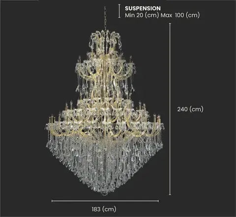 Maria Theresa Crystal Chandelier Grande 84 Light- GOLD