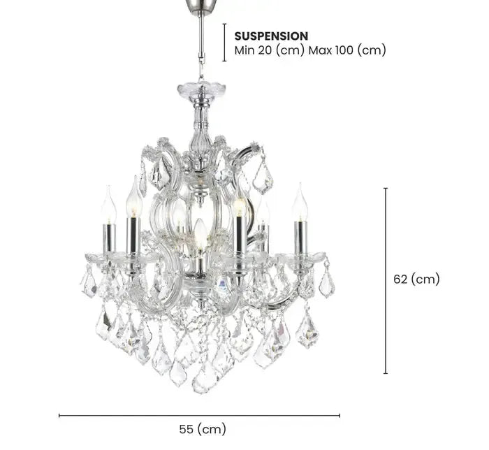 Maria Theresa Crystal Chandelier Grande 7 Light - CHROME