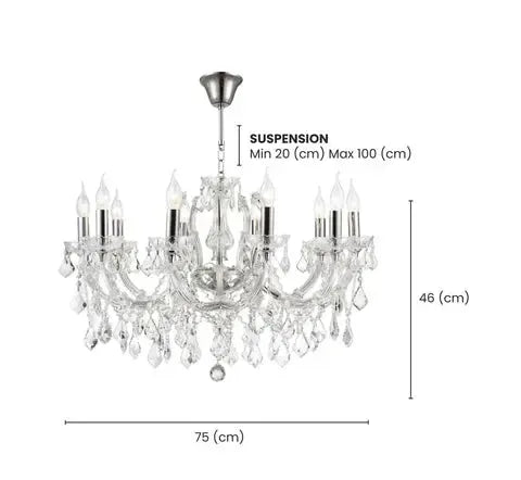 Maria Theresa Crystal Chandelier Grande 10 Light - CHROME