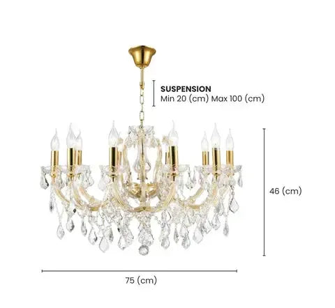 Maria Theresa Crystal Chandelier Grande 10 Light - GOLD