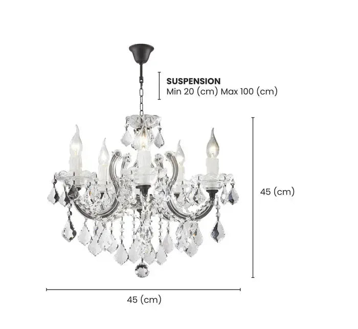 Maria Theresa 5 Light Crystal Chandelier - RUSTIC