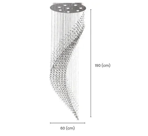 Contemporary Wave LED Chandelier – Modern LED Chandelier- W:60cm H190cm