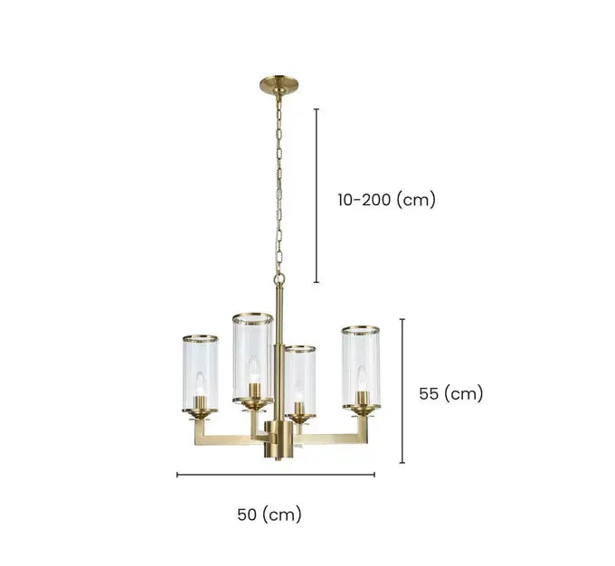 Provincial Collection - 4 Light Chandelier - Brass